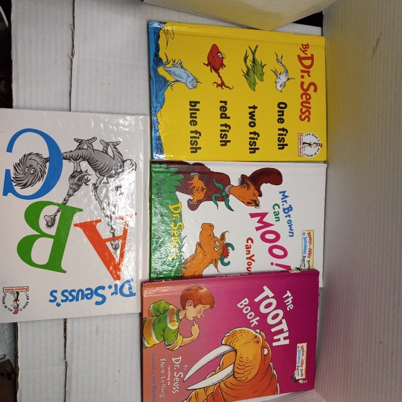 Dr. Seuss's Hard Cover Kid Books (ABC, One Fish, Moo, & Tooth) - Picture 8 of 12